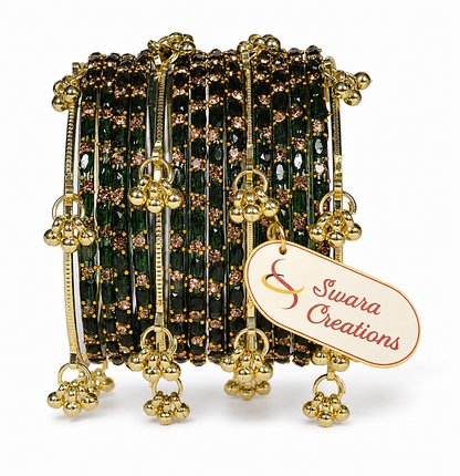 Swara Creations Kashmiri Ghungroo Raindrop Bangles SKU(417)