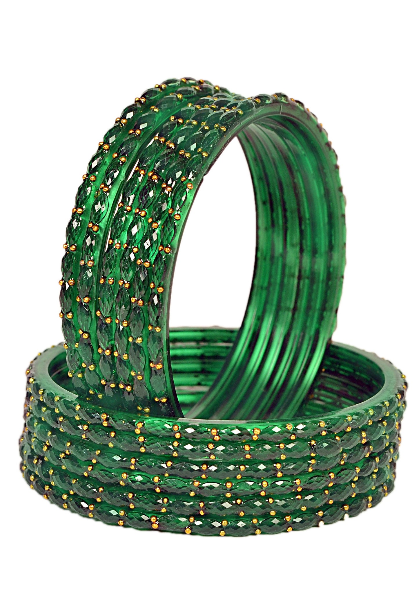 Plain Finish Multi  Glass Bangle Set(SKU280)