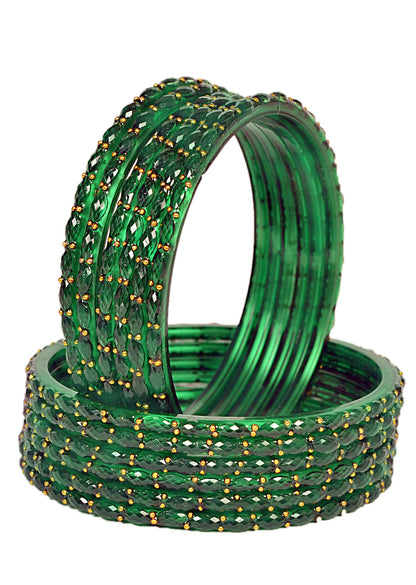 Plain Finish Multi  Glass Bangle Set(SKU280)