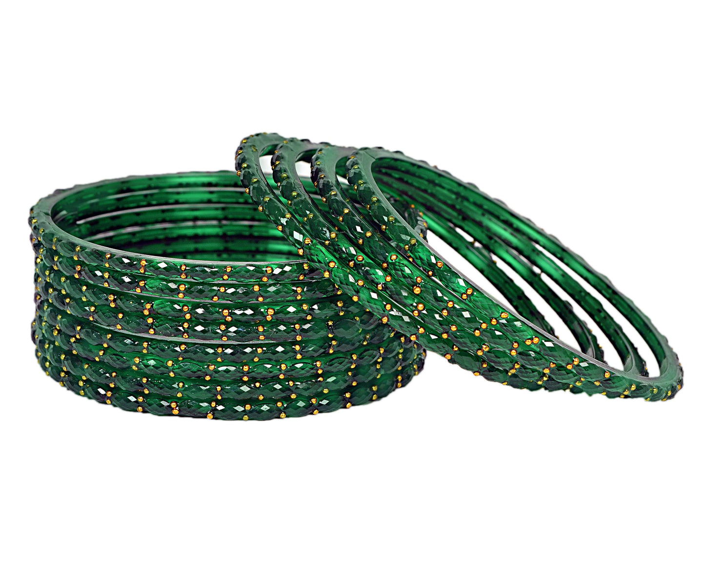 Plain Finish Multi  Glass Bangle Set(SKU280)