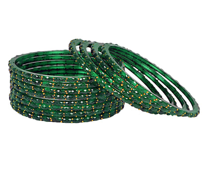 Plain Finish Multi  Glass Bangle Set(SKU280)