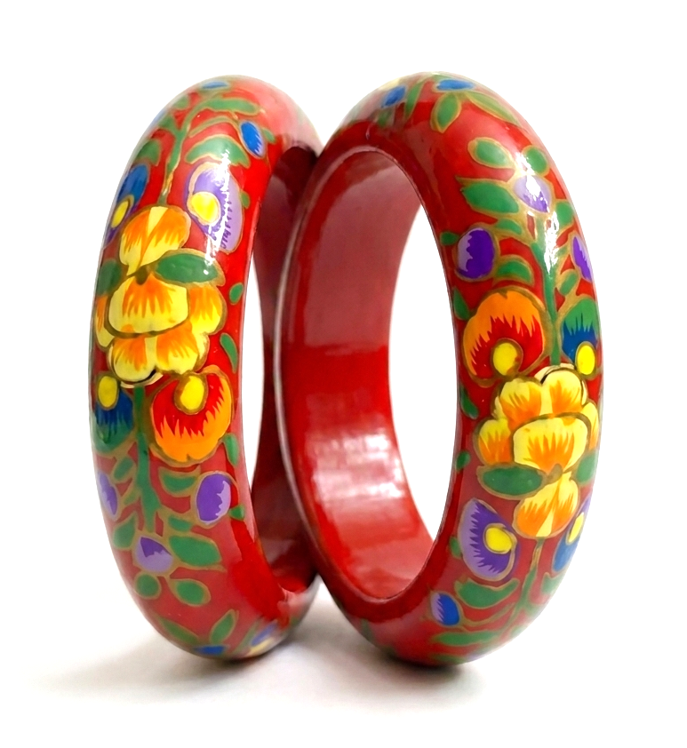 Swara Creations Handcrafted Paper Mache Kashmir Bangle set SKU (399)