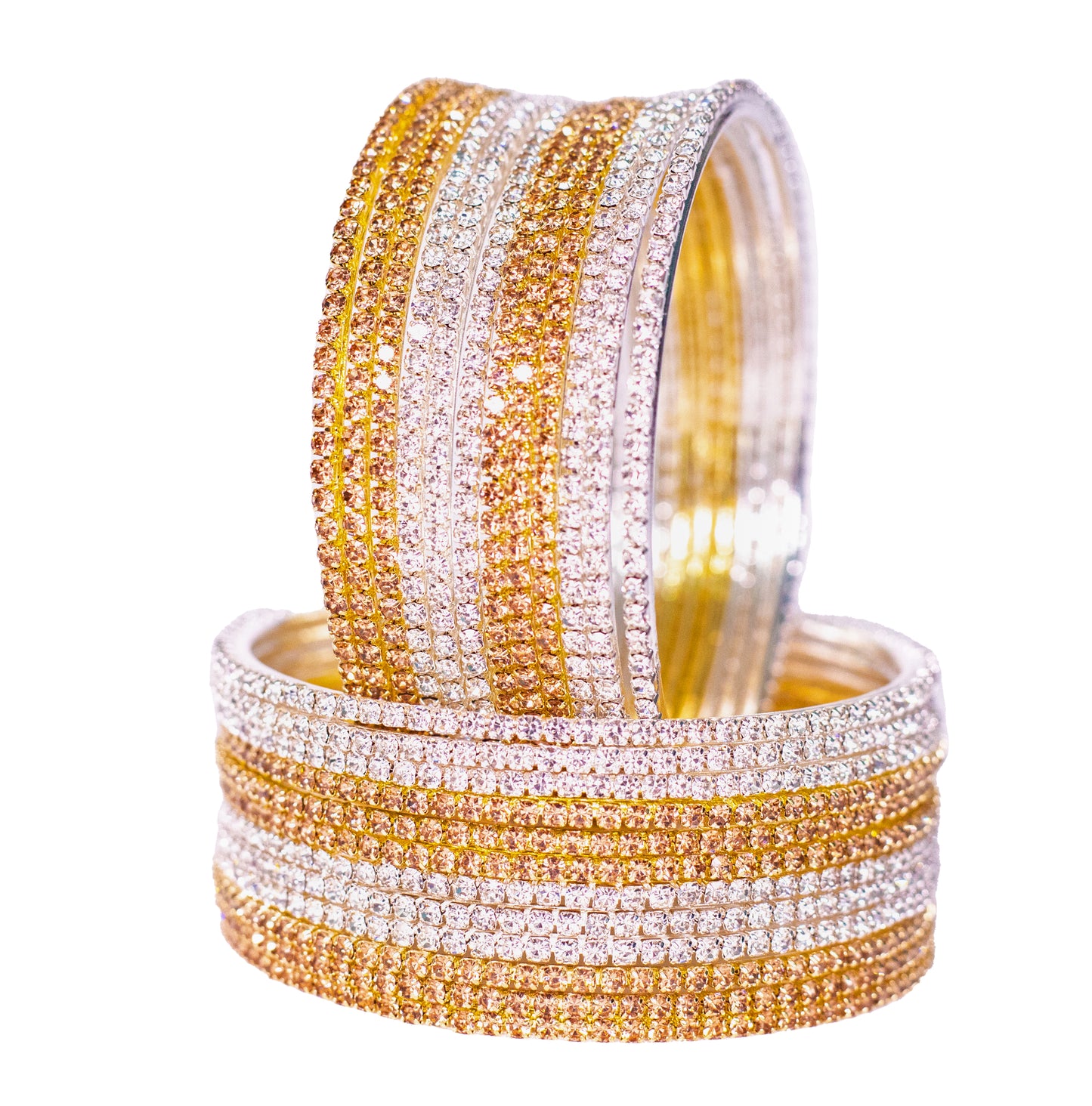 Swara Creations Non-Precious Metal with Base Metal and Zircon Gemstone Studded Premium and Traditional Glossy Finished Sleek Bangle(SKU365)