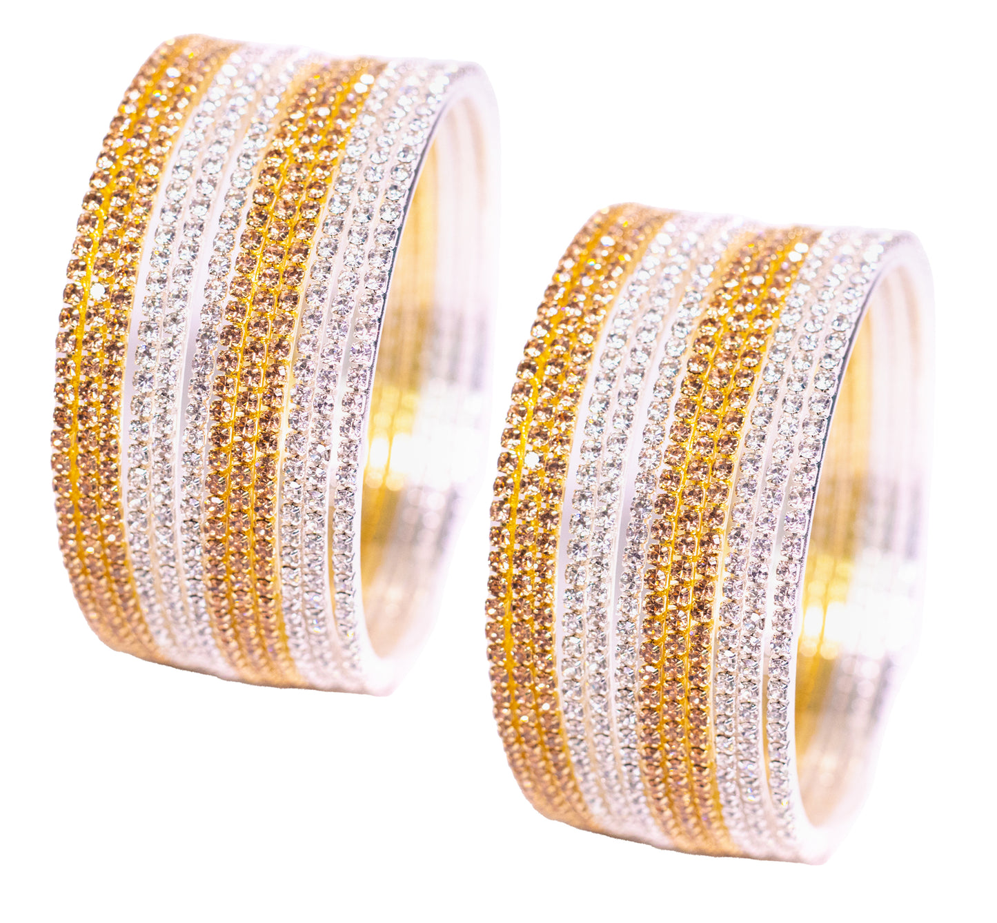 Swara Creations Non-Precious Metal with Base Metal and Zircon Gemstone Studded Premium and Traditional Glossy Finished Sleek Bangle(SKU365)