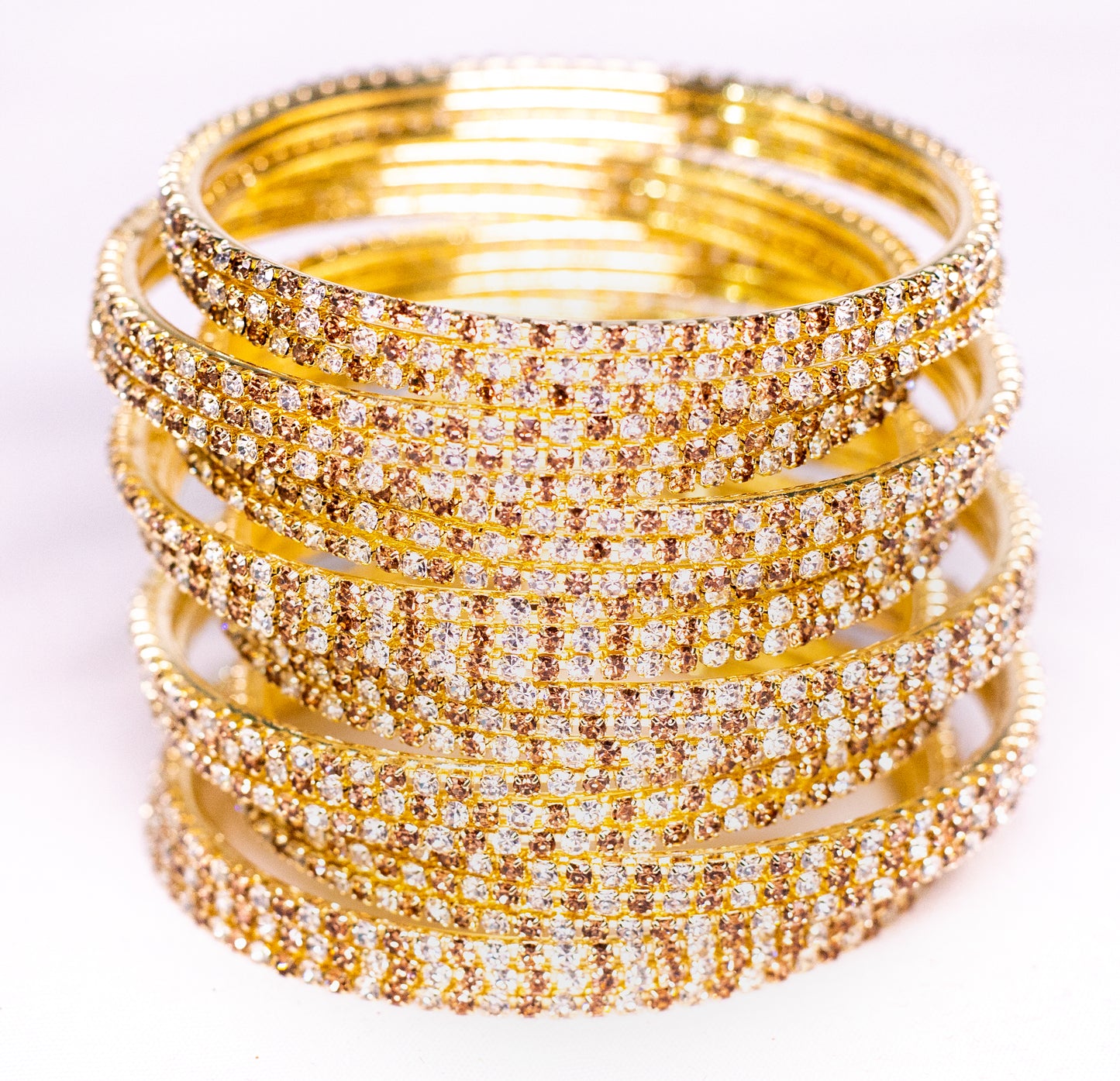 Swara Creations Non-Precious Metal with Base Metal and Zircon Gemstone Studded Premium and Traditional Glossy Finished Sleek Bangle(SKU365)