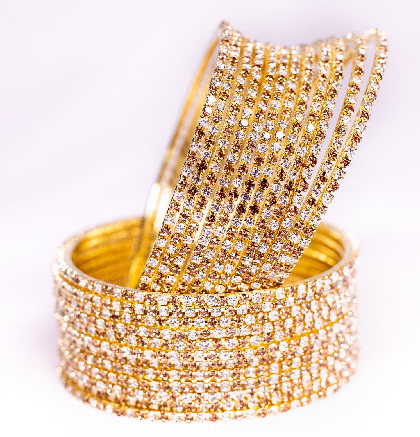 Swara Creations Non-Precious Metal with Base Metal and Zircon Gemstone Studded Premium and Traditional Glossy Finished Sleek Bangle(SKU365)