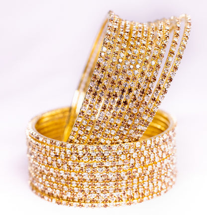 Swara Creations Non-Precious Metal with Base Metal and Zircon Gemstone Studded Premium and Traditional Glossy Finished Sleek Bangle(SKU365)
