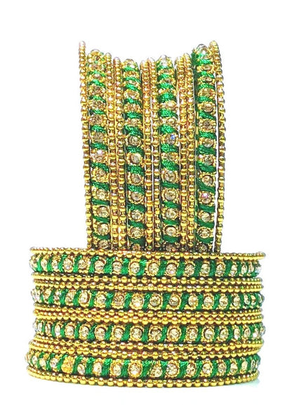 Stones Multicolor Metal Bangle Set