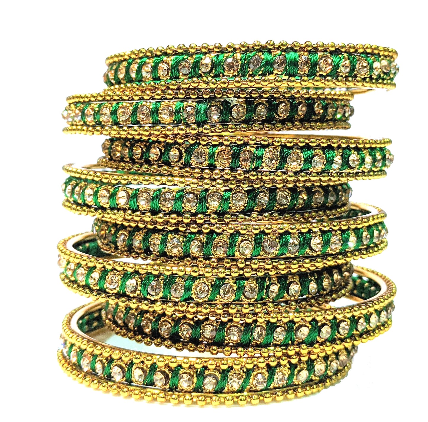 Stones Multicolor Metal Bangle Set
