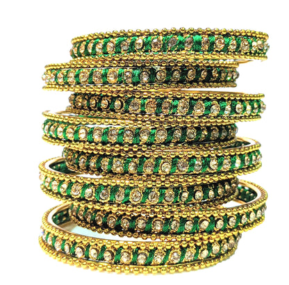 Stones Multicolor Metal Bangle Set