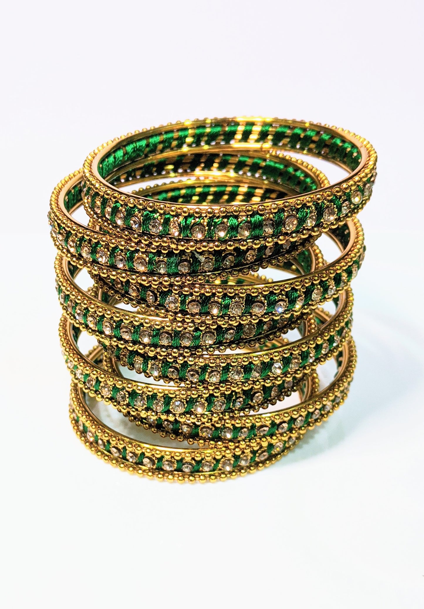 Stones Multicolor Metal Bangle Set