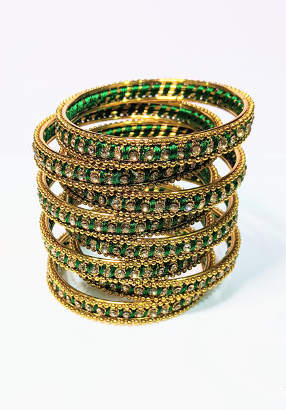 Stones Multicolor Metal Bangle Set