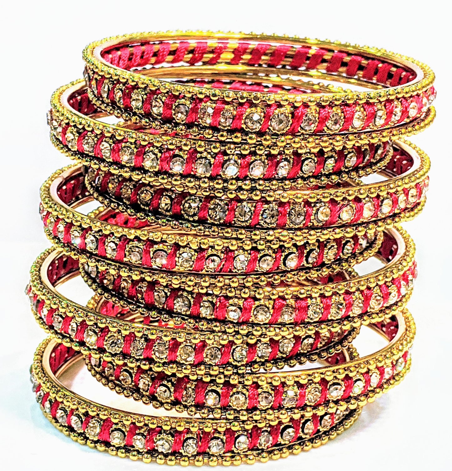 Stones Multicolor Metal Bangle Set