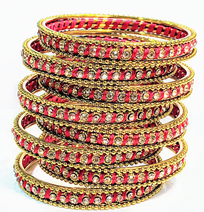 Stones Multicolor Metal Bangle Set