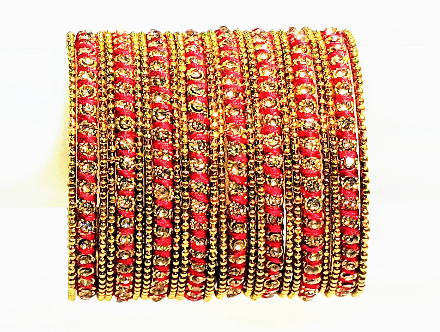 Stones Multicolor Metal Bangle Set