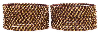 Multicolor Silk Thread Metal Bangle Set