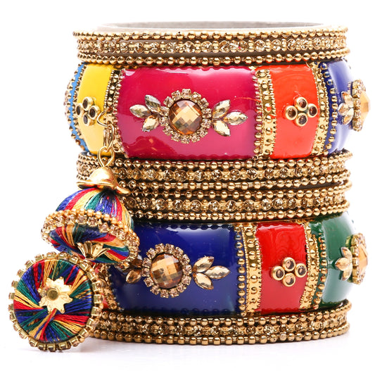 Swara Creations Bangle/Kadas Set with Stones work Sku 132