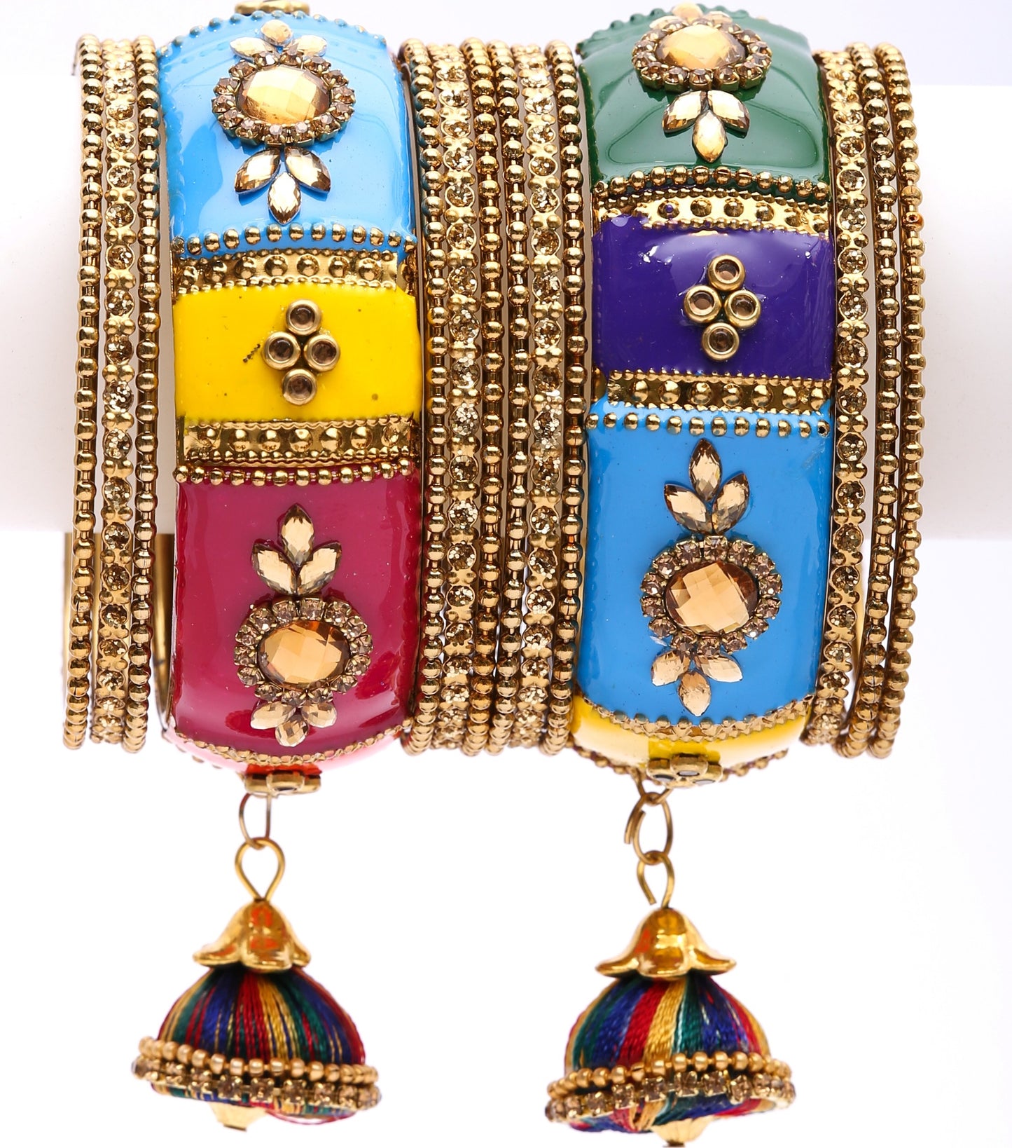 Swara Creations Bangle/Kadas Set with Stones work Sku 132