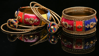 Swara Creations Bangle/Kadas Set with Stones work Sku 132