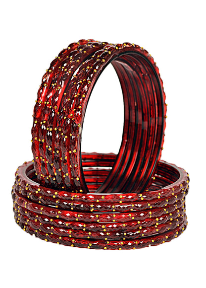 Plain Finish Multi  Glass Bangle Set(SKU280)
