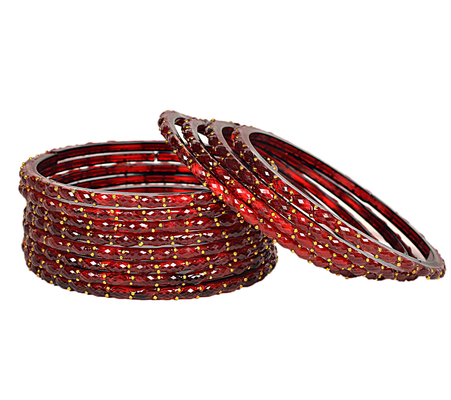 Plain Finish Multi  Glass Bangle Set(SKU280)