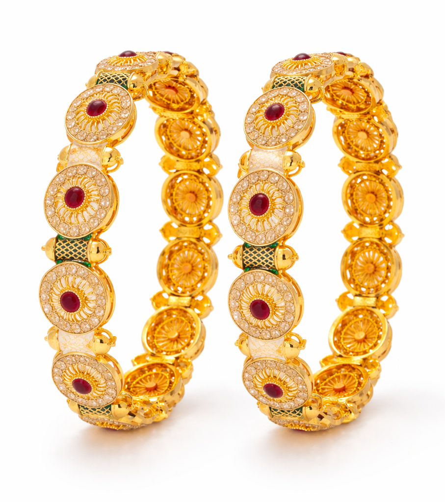 Swara Creations Gold Plated Latest Stylish Traditional Kada SKU 411