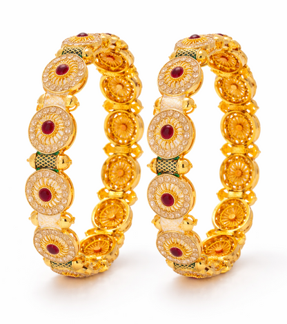 Swara Creations Gold Plated Latest Stylish Traditional Kada SKU 411