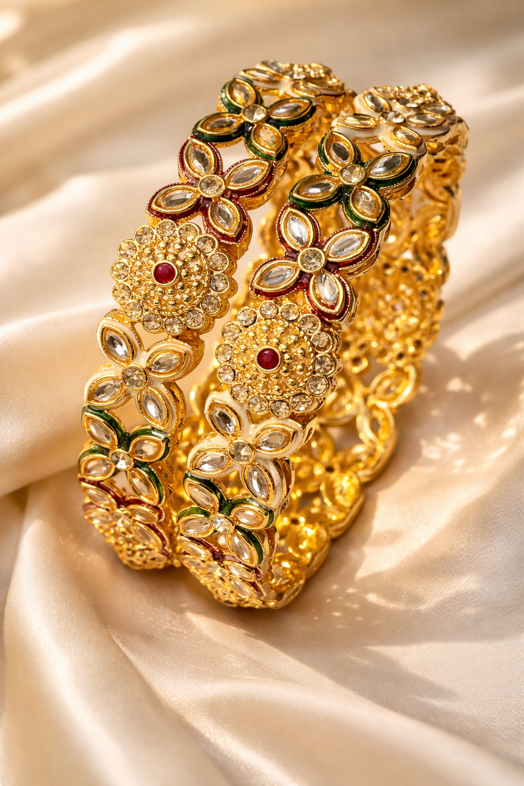 Swara Creations Gold Plated Latest Stylish Traditional Kada SKU 411