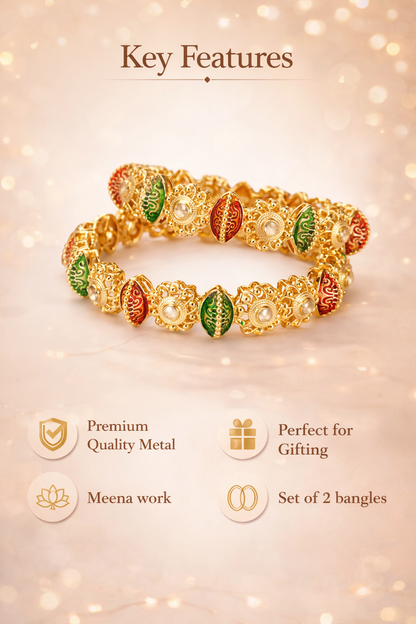 Swara Creations Gold Plated Latest Stylish Traditional Kada SKU 411