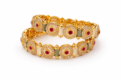 Swara Creations Gold Plated Latest Stylish Traditional Kada SKU 411