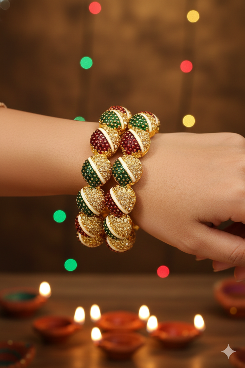 Swara Creations Gold Plated Latest Stylish Traditional Kada SKU 411