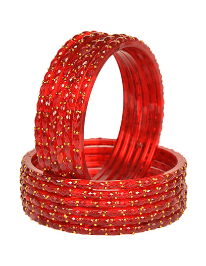 Plain Finish Multi  Glass Bangle Set(SKU280)