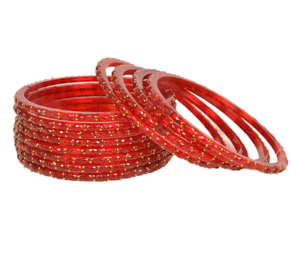 Plain Finish Multi  Glass Bangle Set(SKU280)