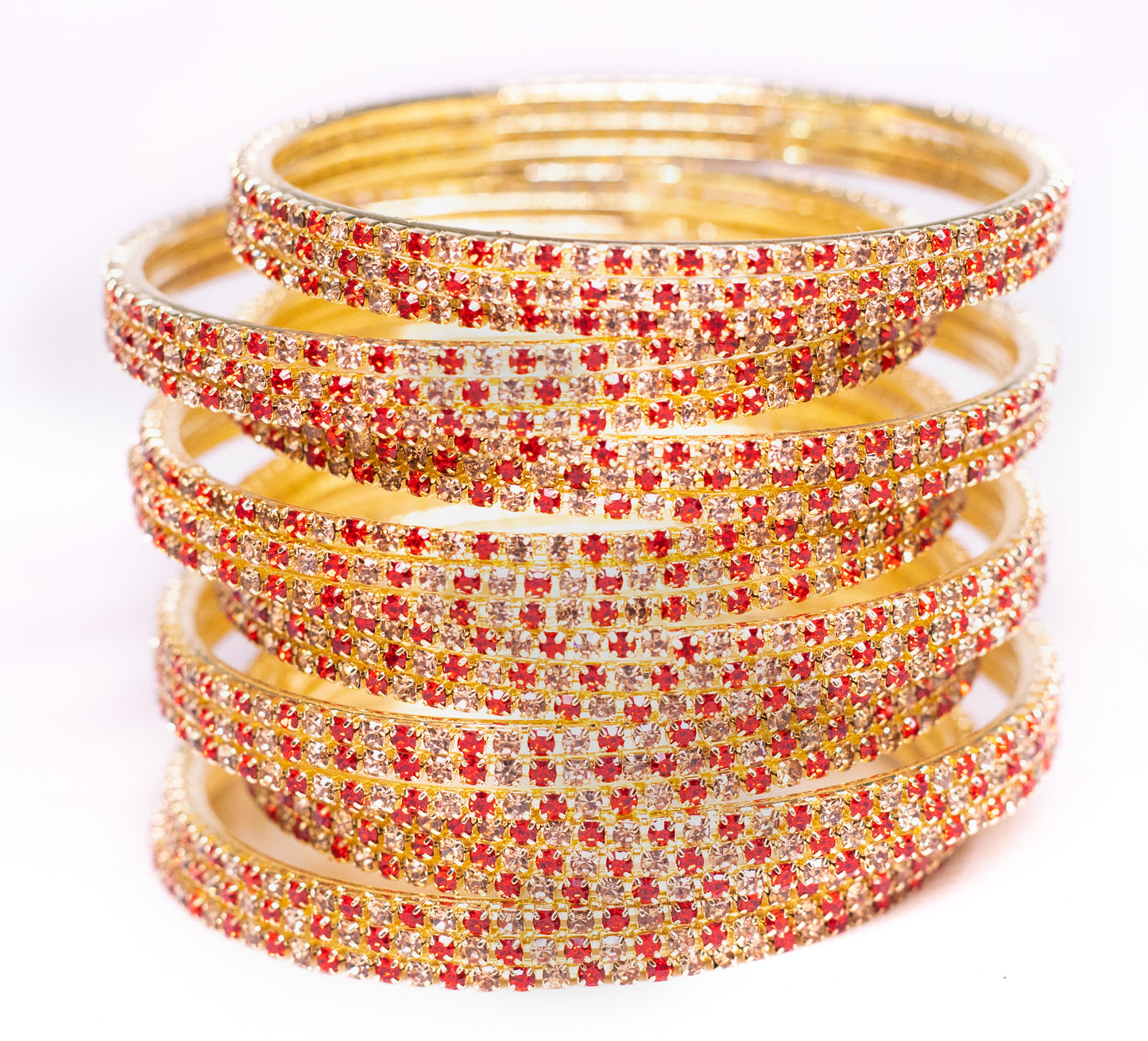 Swara Creations Non-Precious Metal with Base Metal and Zircon Gemstone Studded Premium and Traditional Glossy Finished Sleek Bangle(SKU365)