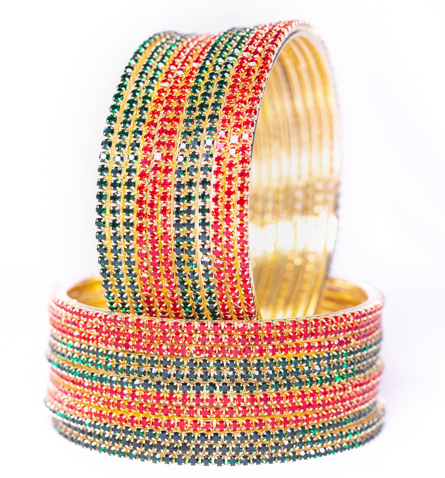 Swara Creations Non-Precious Metal with Base Metal and Zircon Gemstone Studded Premium and Traditional Glossy Finished Sleek Bangle(SKU365)