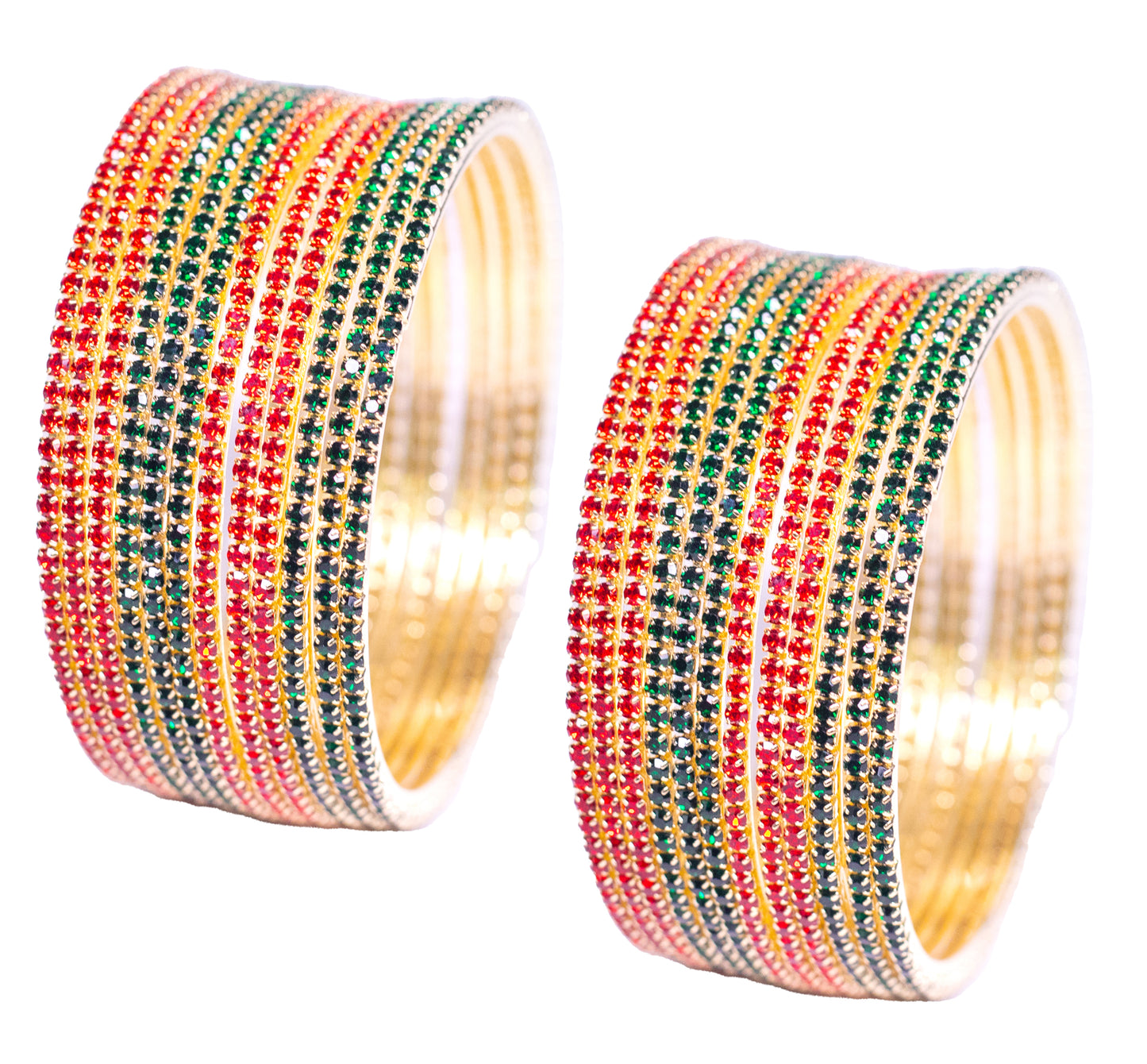 Swara Creations Non-Precious Metal with Base Metal and Zircon Gemstone Studded Premium and Traditional Glossy Finished Sleek Bangle(SKU365)
