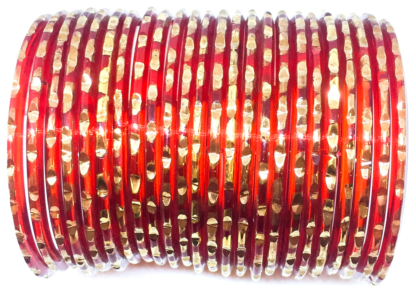 Swara Creations Glass Bangle with Pure Gold Handwork | Stylish Fancy Design for Women & Girls (24 PCS)(020)