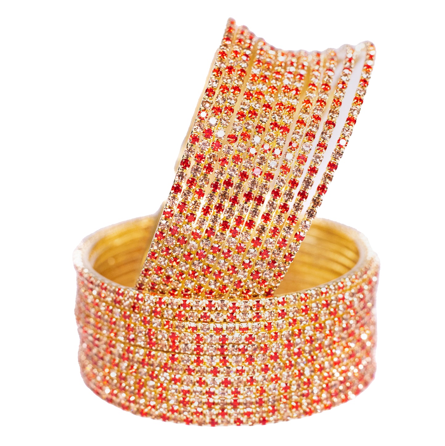 Swara Creations Non-Precious Metal with Base Metal and Zircon Gemstone Studded Premium and Traditional Glossy Finished Sleek Bangle(SKU365)