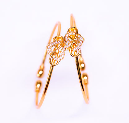 Stone Golden Metal  Bangle Bracelet Set