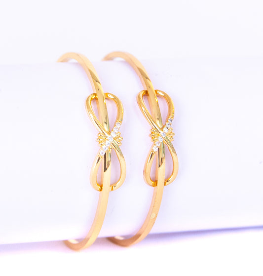 Stone Golden Metal  Bangle Bracelet Set