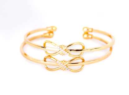Stone Golden Metal  Bangle Bracelet Set