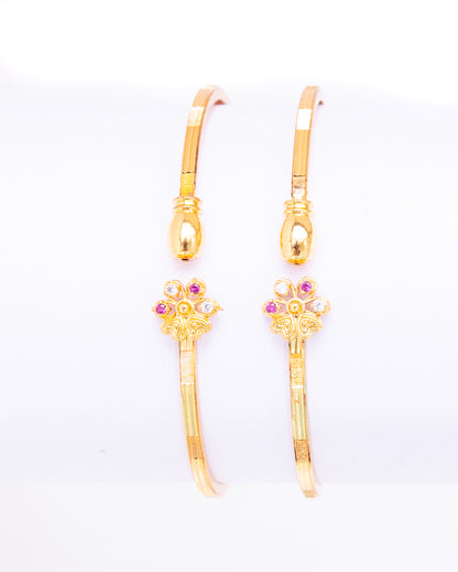 Stone Golden Metal  Bangle Bracelet Set