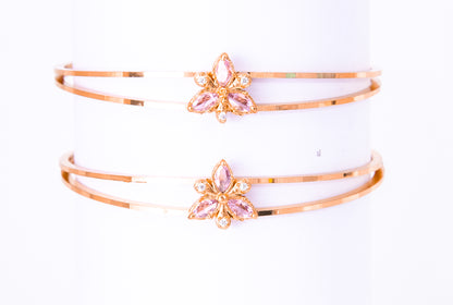 Stone Golden Metal  Bangle Bracelet Set