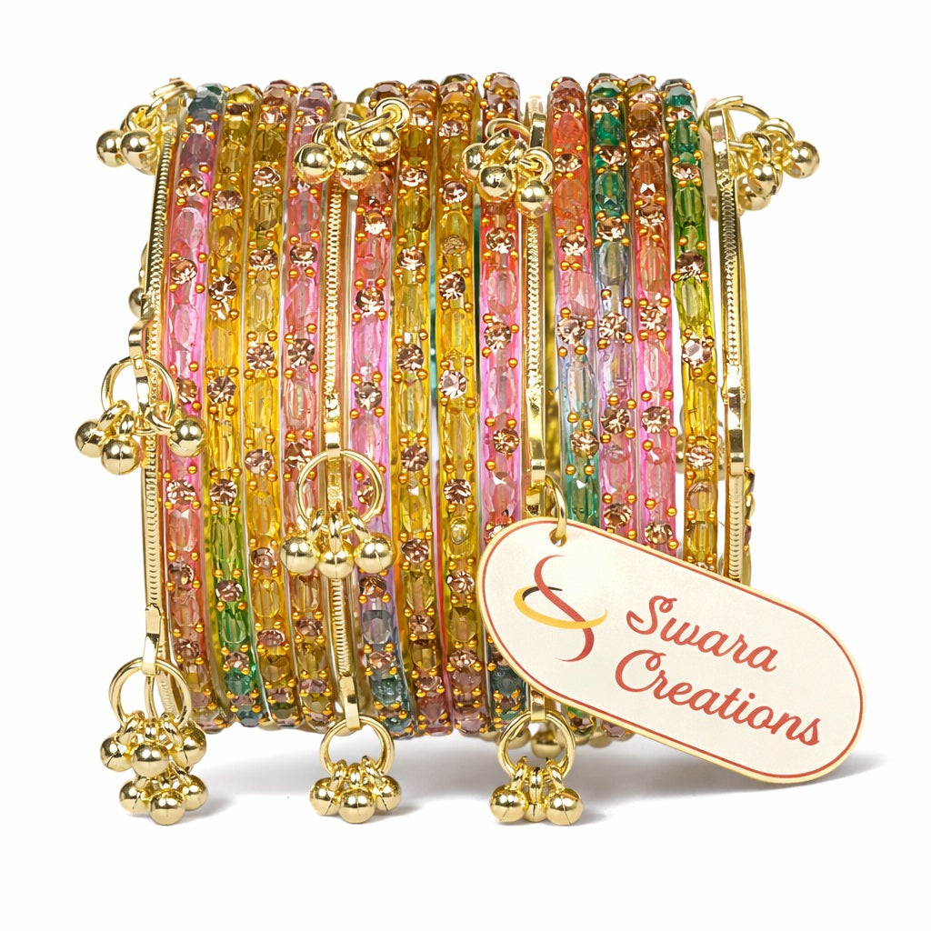Swara Creations Kashmiri Ghungroo Raindrop Bangles SKU(417)