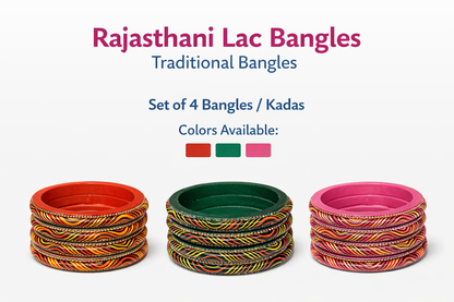 Swara Creations Lac | Lah | Lakh bangle/Kada set SKU (408)