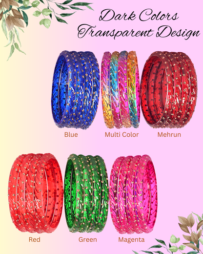 Swara Creations Crystal Bangles for Women/Raindrop Kada Set/Multicolor glossy finished bangles (SKU294)