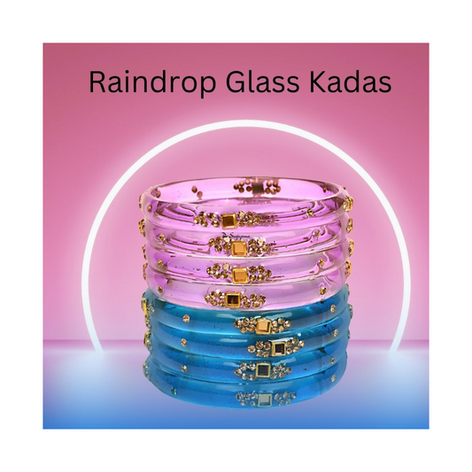 Stonework Multicolor Glass Bangles set