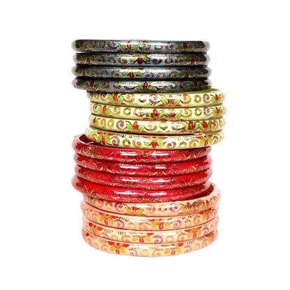 Light Shiny Multicolor Glass Bangles Set