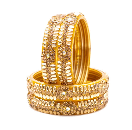 Zircon Gemstone Golden Glass Kada Set