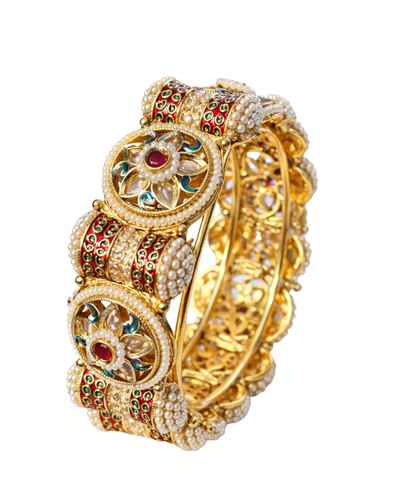 Swara Creations Gold Plated  Handcrafted Bangles SKU(413)